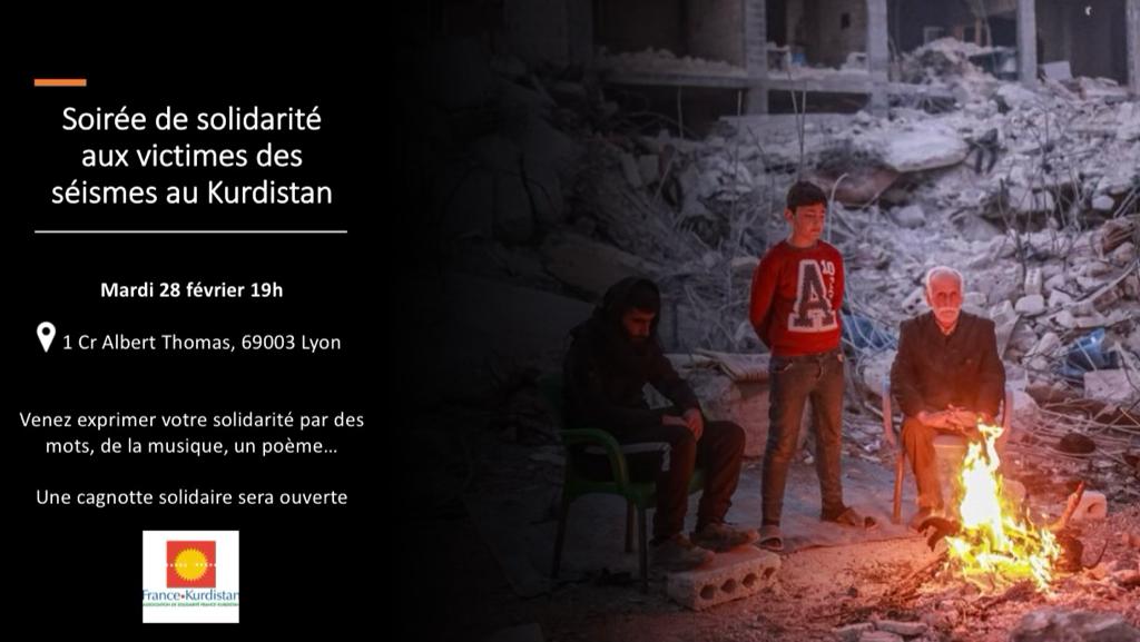 LYON | Soirée de solidarité aux victimes des séismes au Kurdistan